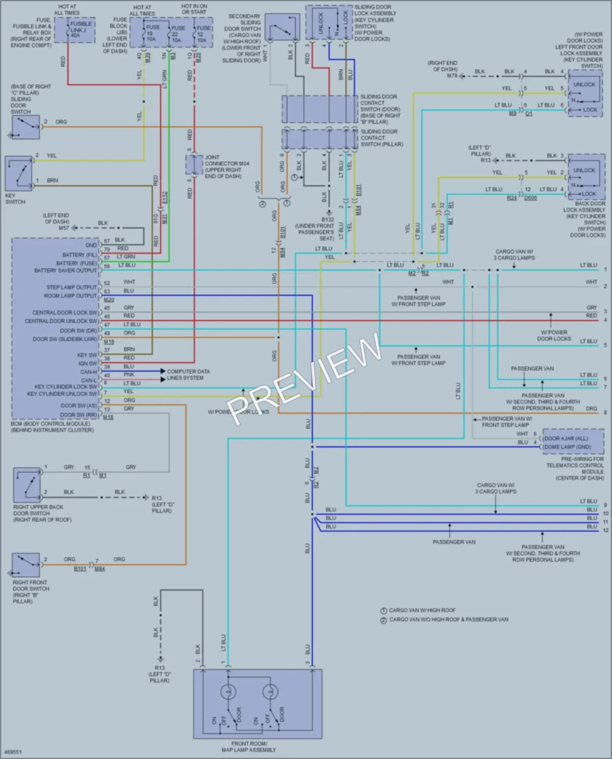 2015 Nissan NV3500HD Interior Lights wiring diagram preview