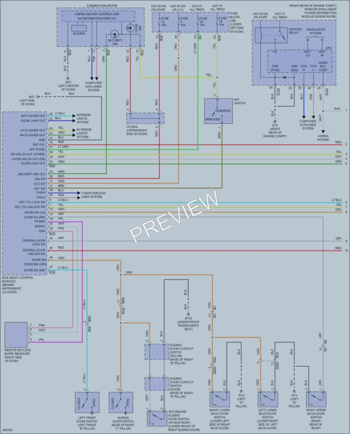 2015 Nissan NV3500HD Power Door Locks wiring diagram preview
