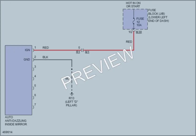 2015 Nissan NV3500HD Power Mirrors wiring diagram preview