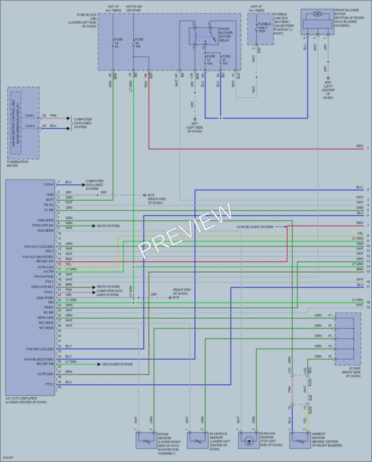2015 Nissan Pathfinder Air Conditioning wiring diagram preview