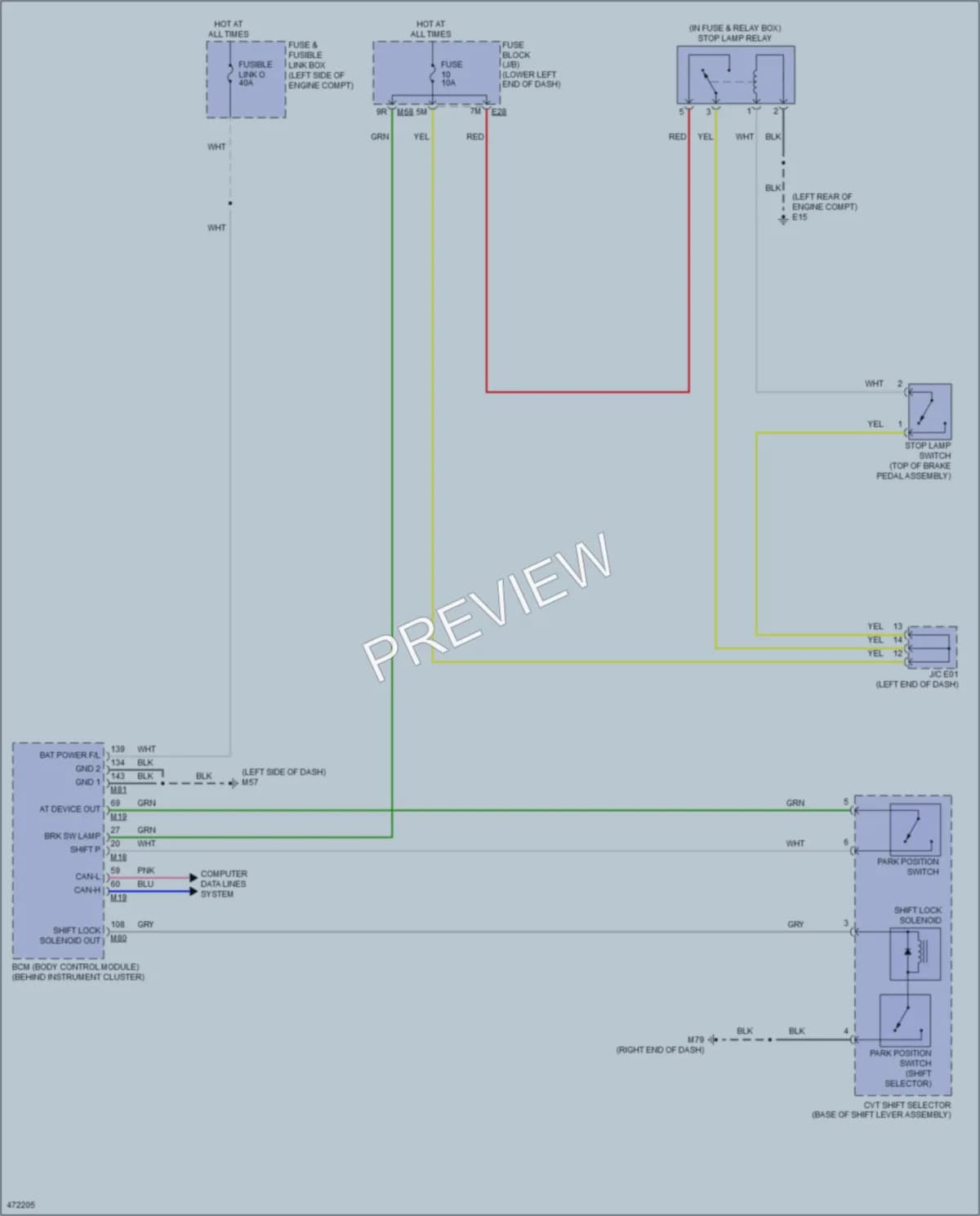 2015 Nissan Pathfinder Shift Interlock wiring diagram preview