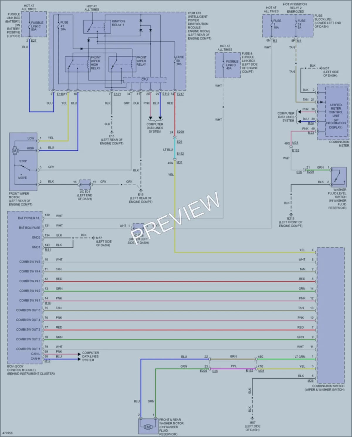 2015 Nissan Pathfinder Wiper Washer wiring diagram preview