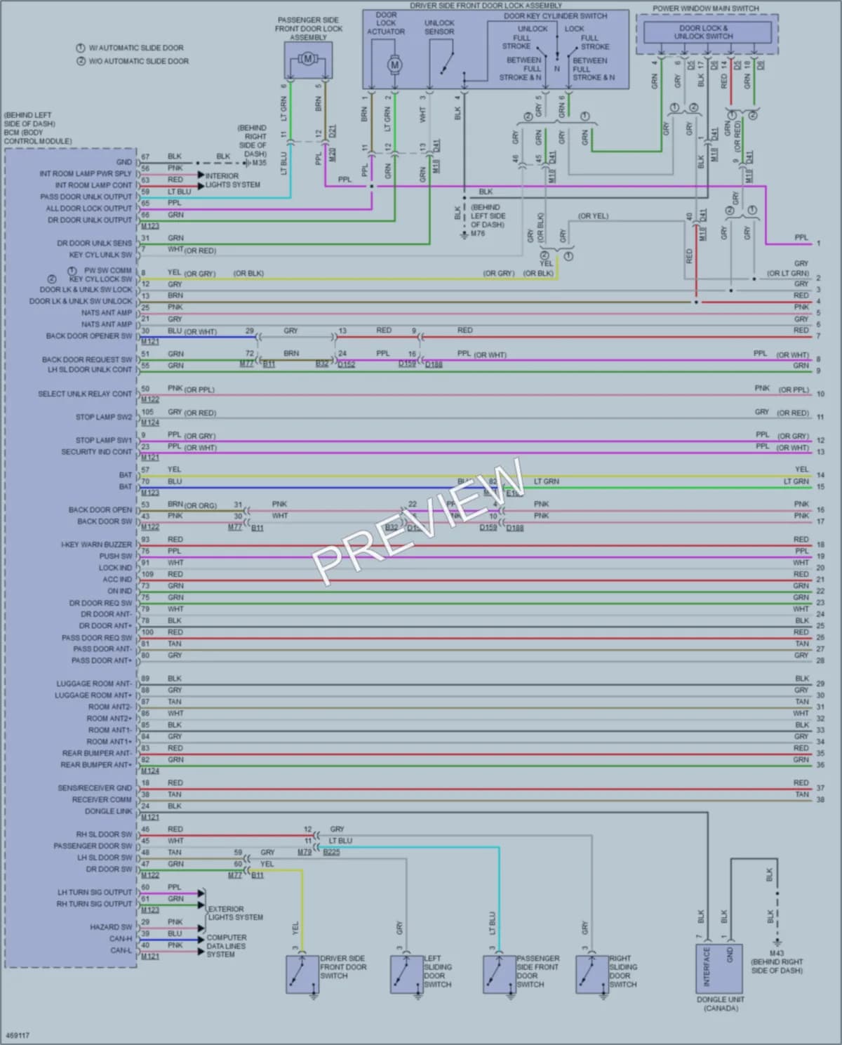 2015 Nissan Quest Power Door Locks wiring diagram preview