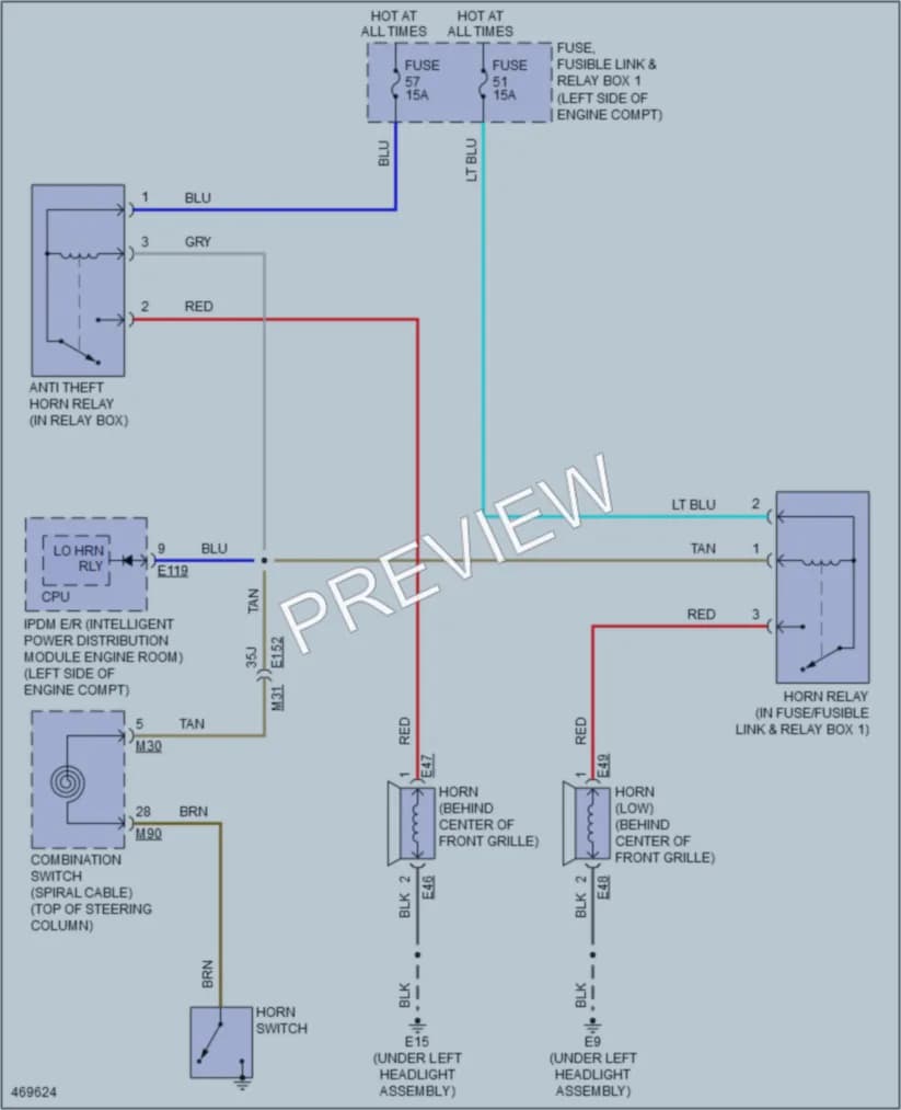 2015 Nissan Rogue Horn wiring diagram preview
