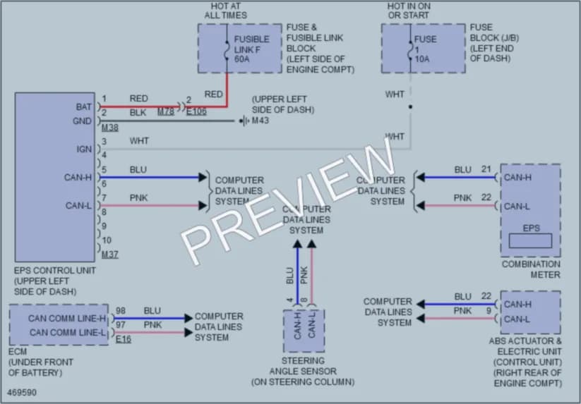 2015 Nissan RogueSelect Electronic Power Steering wiring diagram preview