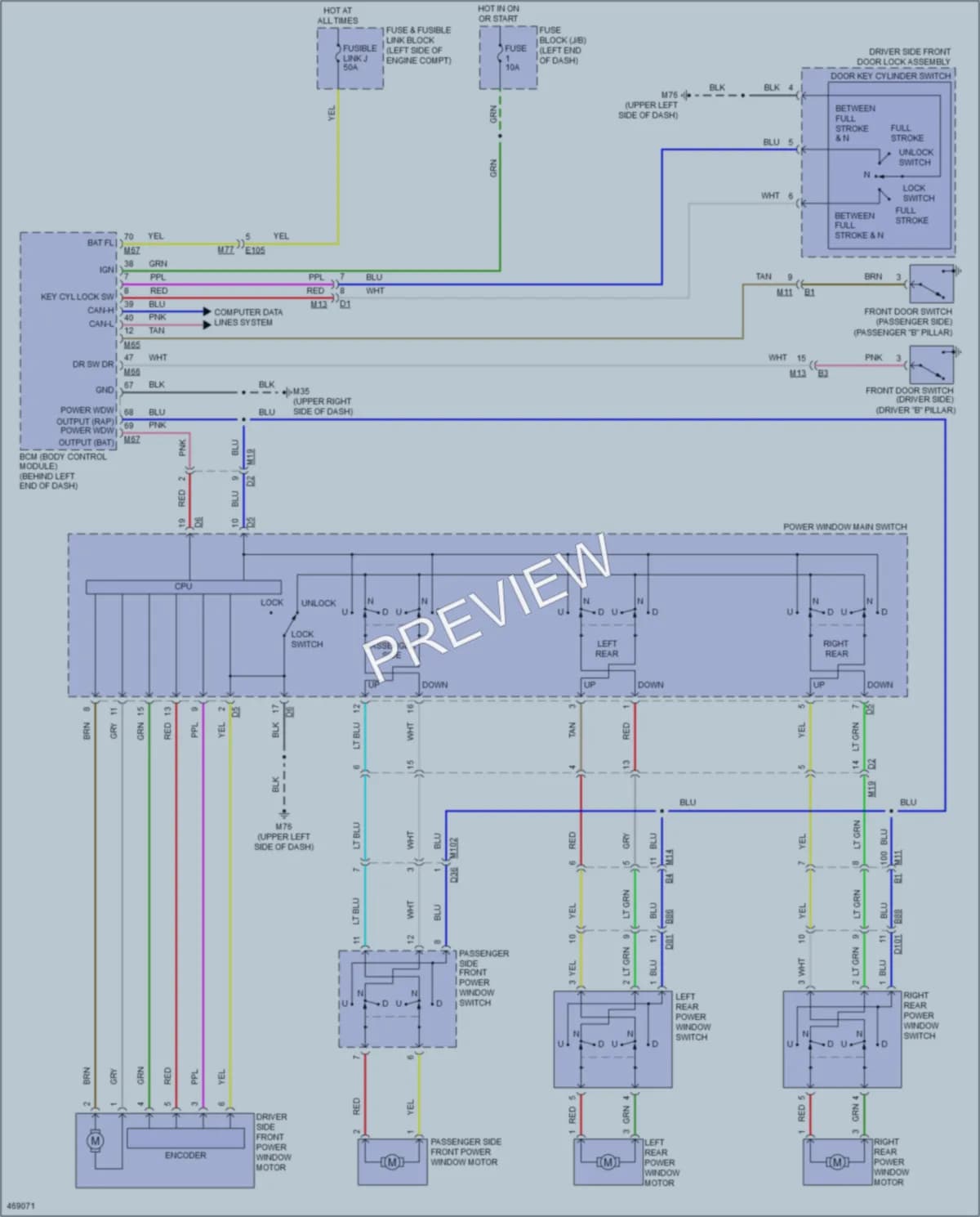 2015 Nissan RogueSelect Power Windows wiring diagram preview