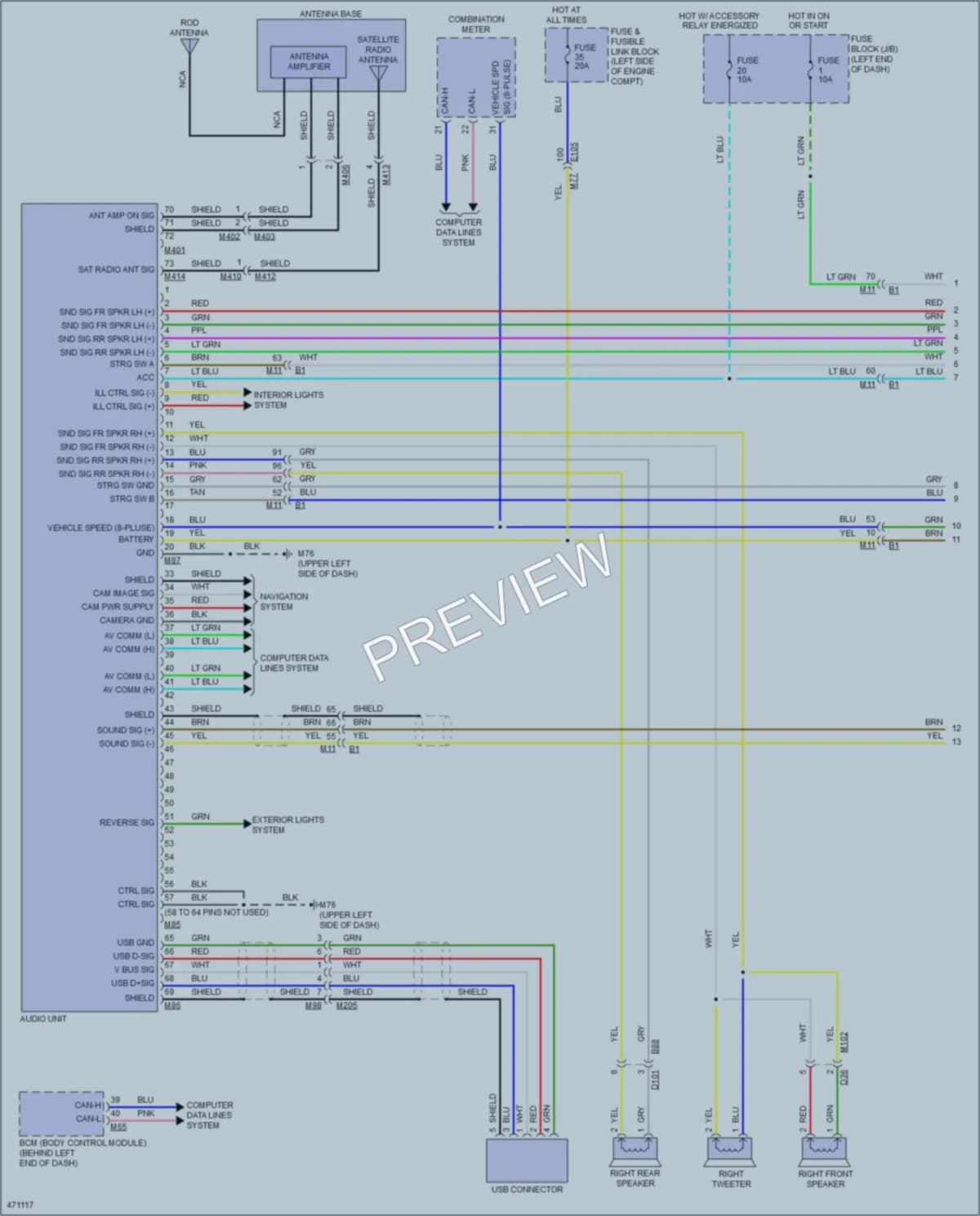2015 Nissan RogueSelect Radio wiring diagram preview