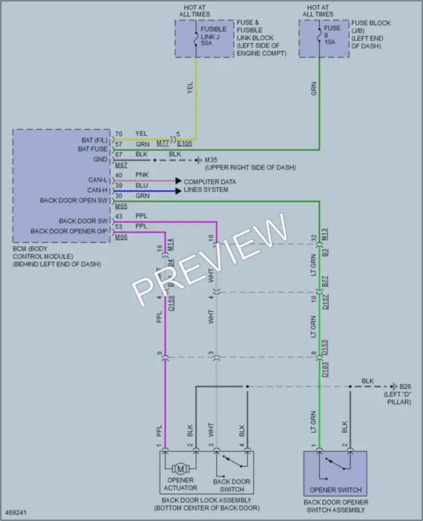 2015 Nissan RogueSelect Trunk Tailgate Fuel Door wiring diagram preview