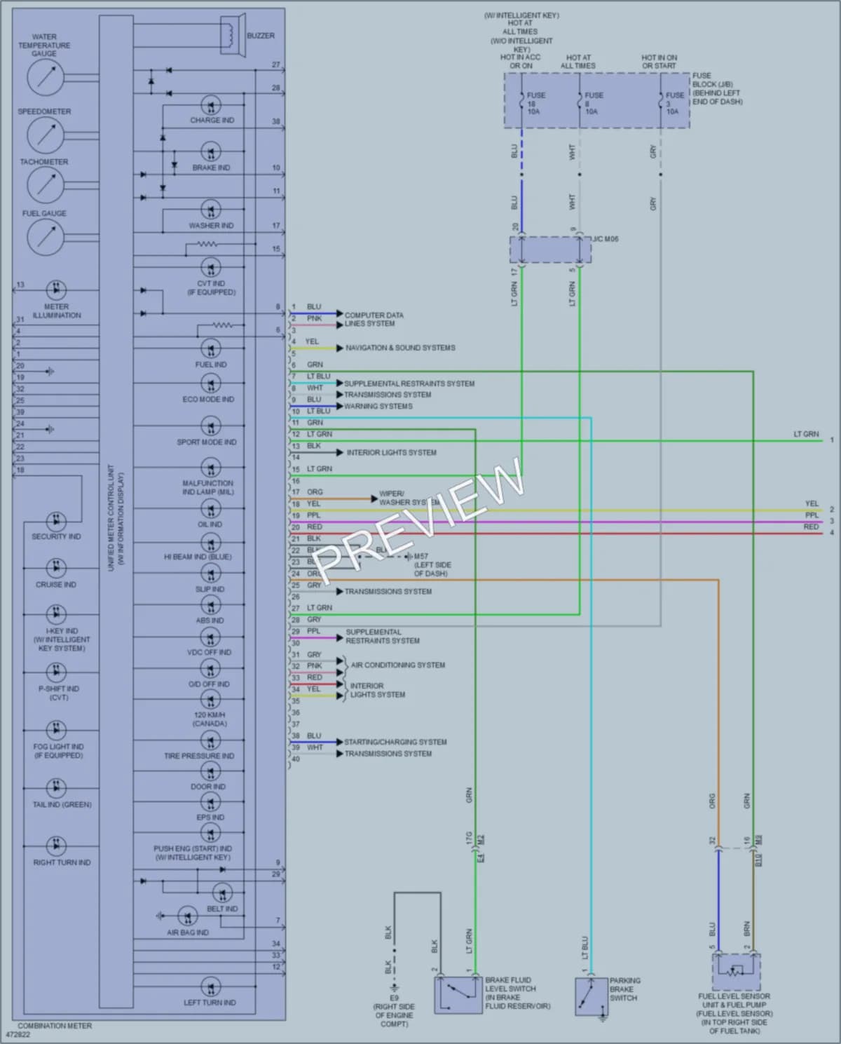 2015 Nissan Sentra Instrument Cluster wiring diagram preview