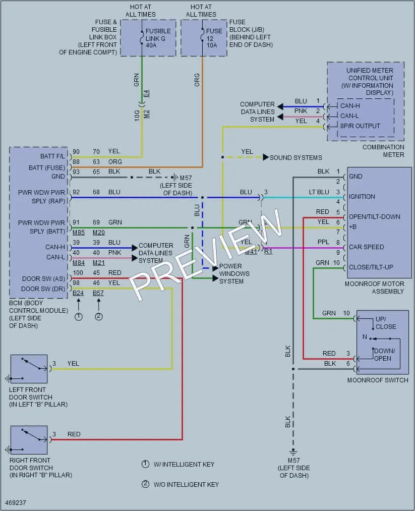 2015 Nissan Sentra Power Top Sunroof wiring diagram preview