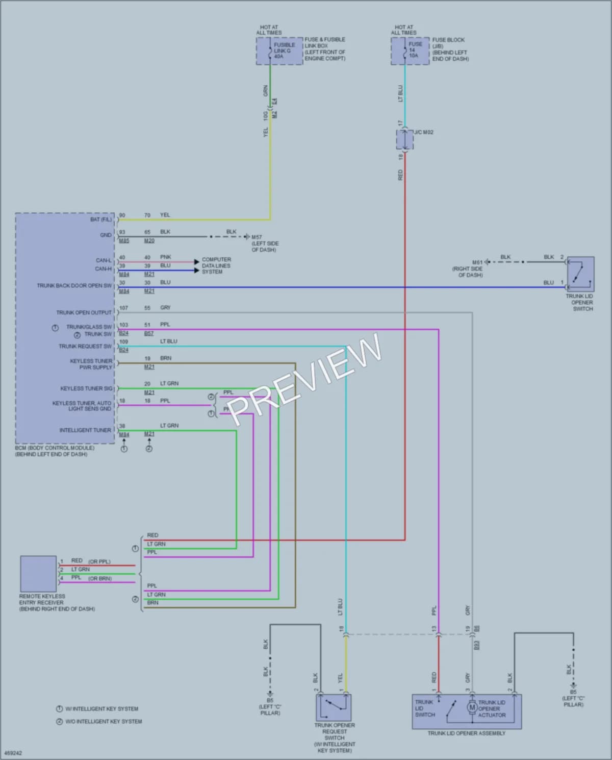 2015 Nissan Sentra Trunk Tailgate Fuel Door wiring diagram preview