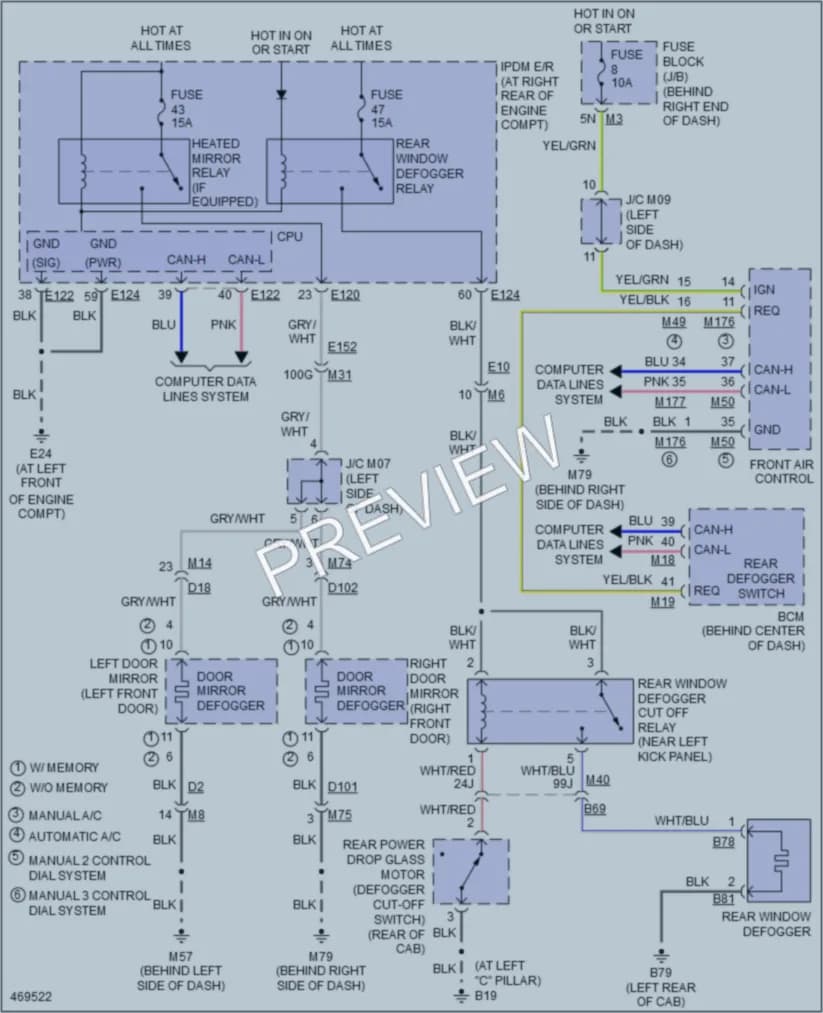 2015 Nissan Titan Defoggers wiring diagram preview