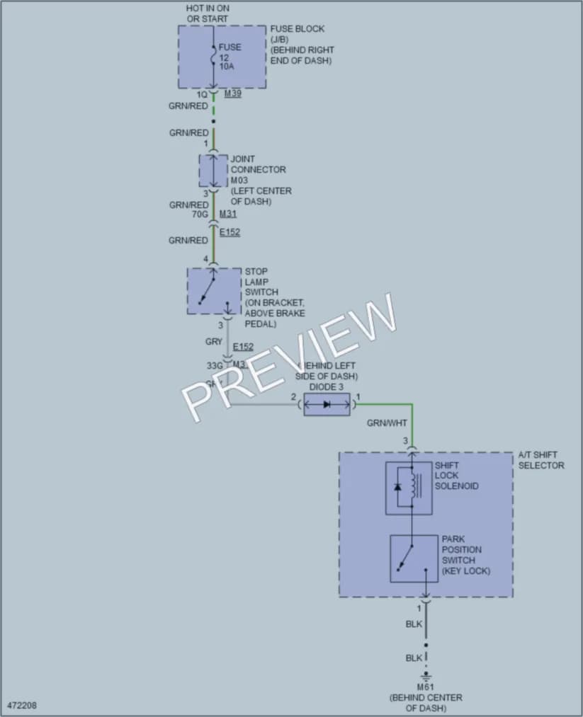 2015 Nissan Titan Shift Interlock wiring diagram preview