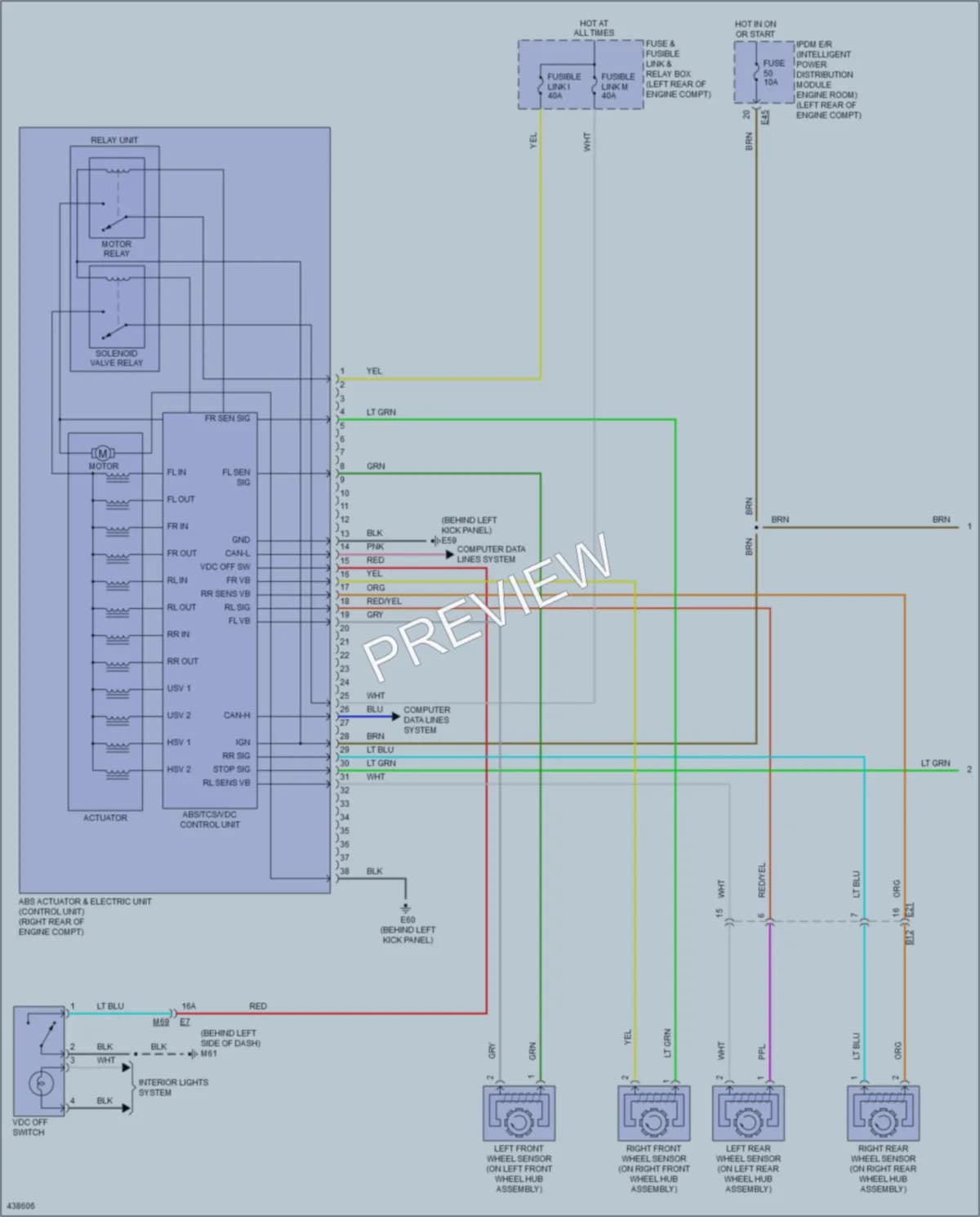2015 Nissan Versa Anti Lock Brakes wiring diagram preview