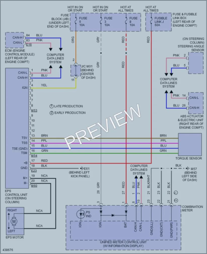 2015 Nissan Versa Electronic Power Steering wiring diagram preview