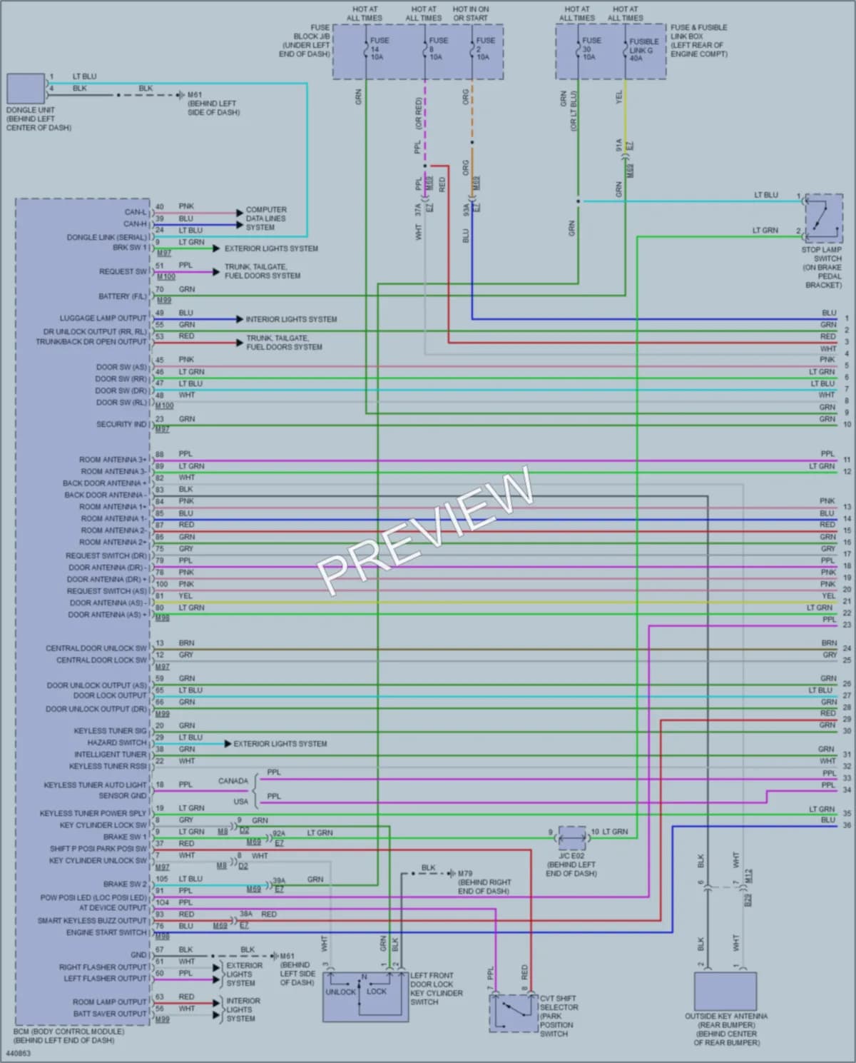 2015 Nissan Versa Power Door Locks wiring diagram preview