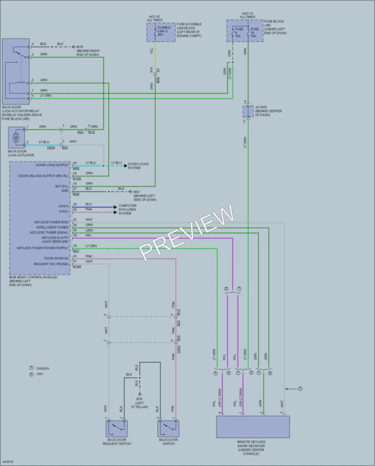2015 Nissan VersaNote Trunk Tailgate Fuel Door wiring diagram preview