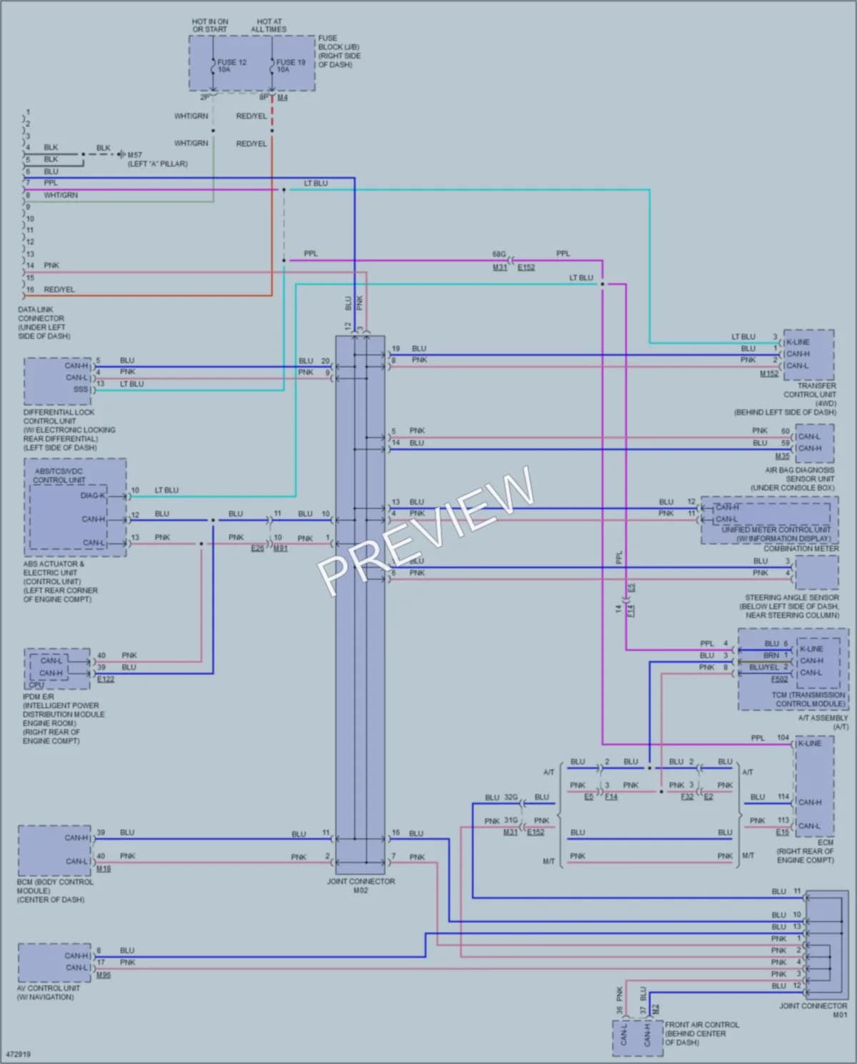 2015 Nissan Xterra Computer Data Lines wiring diagram preview