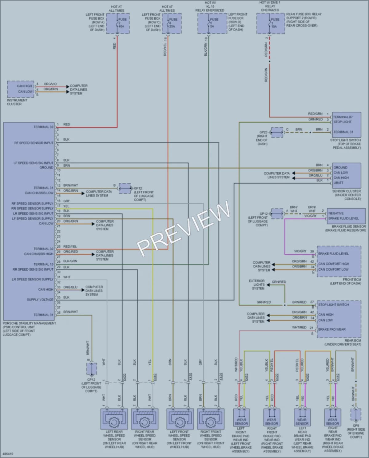 2015 Porsche 911 Anti Lock Brakes wiring diagram preview