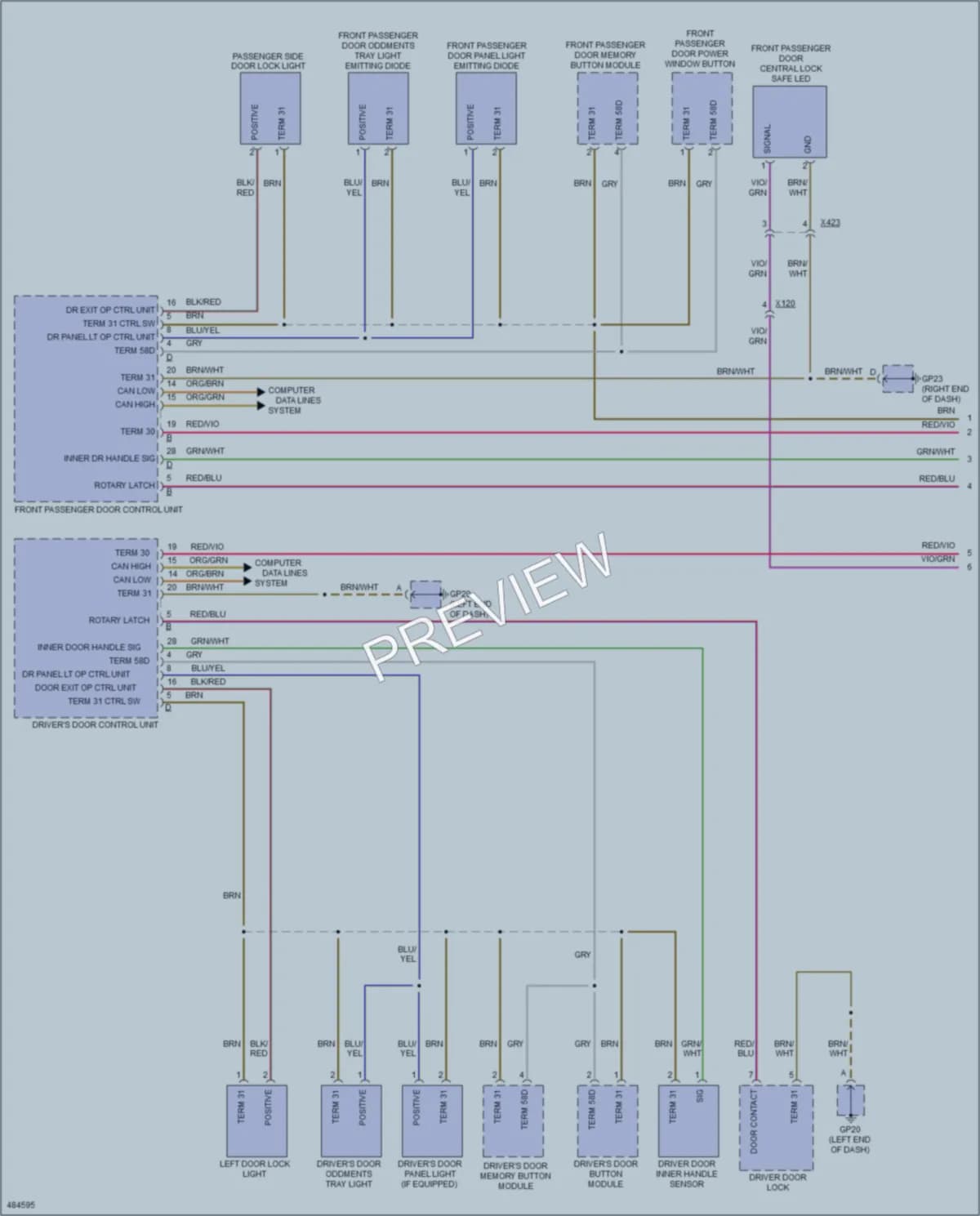 2015 Porsche 911 Interior Lights wiring diagram preview