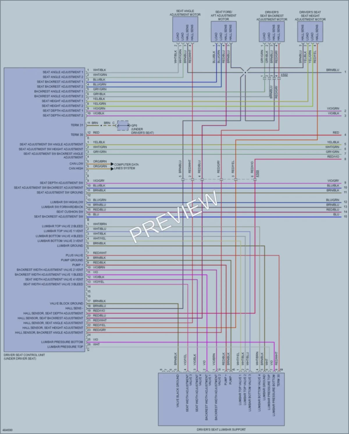2015 Porsche 911 Memory Systems wiring diagram preview