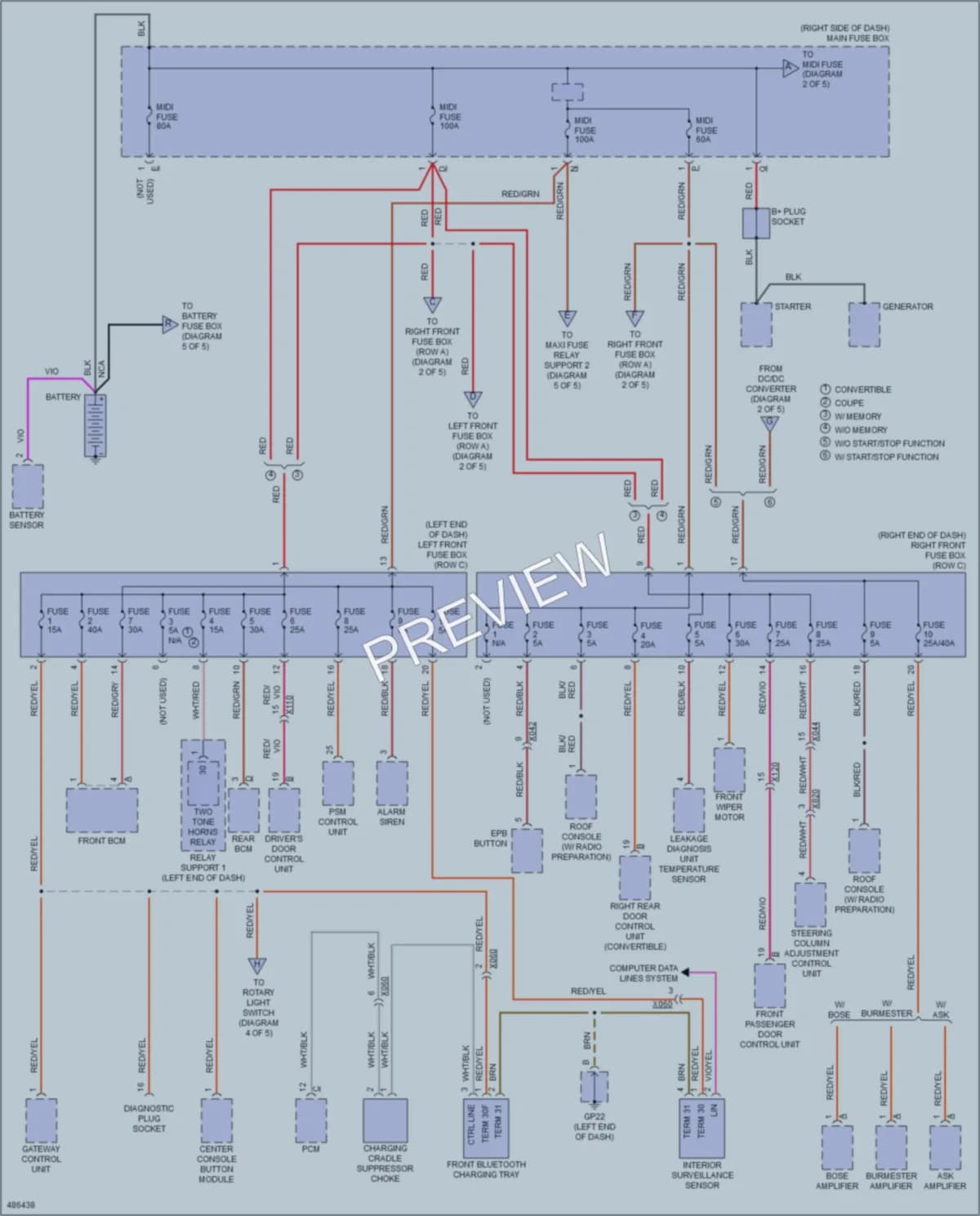 2015 Porsche 911 Power Distribution wiring diagram preview
