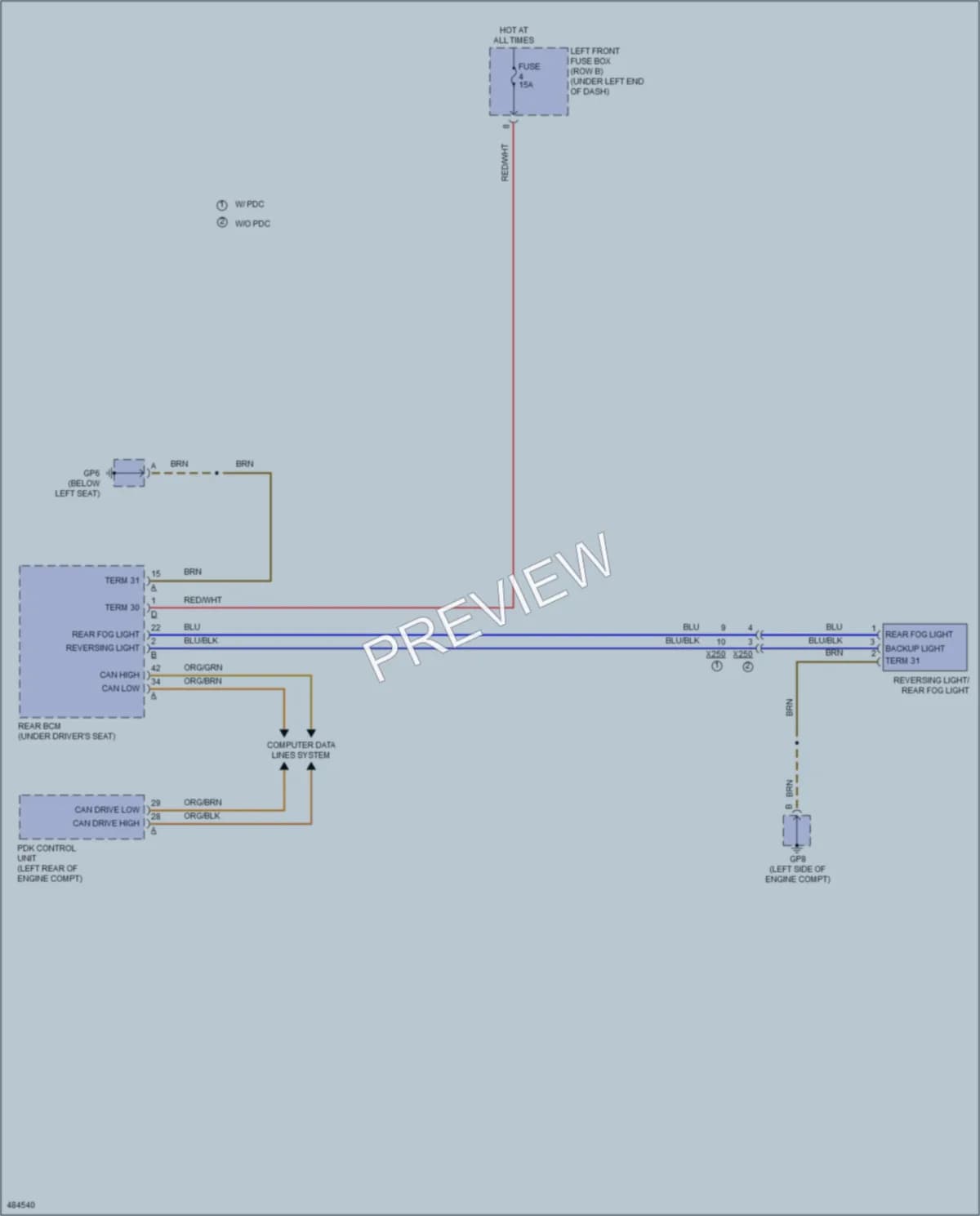 2015 Porsche Boxster Exterior Lights wiring diagram preview
