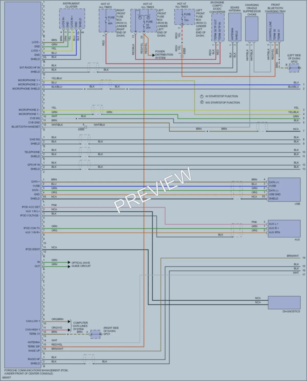 2015 Porsche Boxster Radio wiring diagram preview