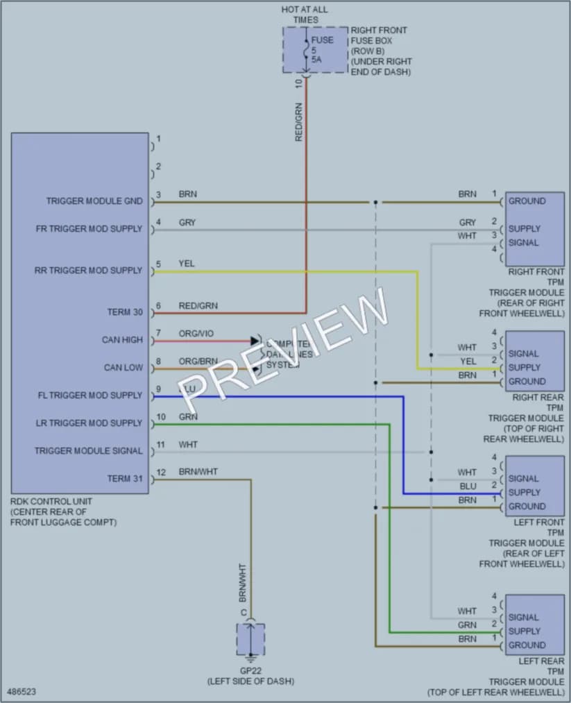 2015 Porsche Boxster Warning Systems wiring diagram preview