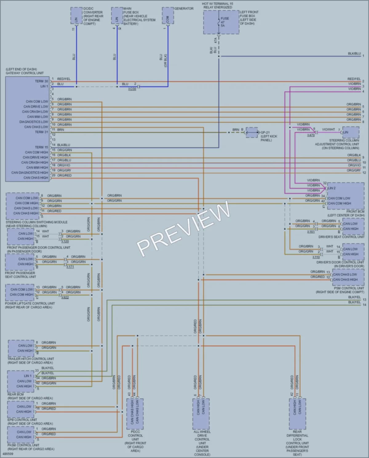 2015 Porsche Cayenne Computer Data Lines wiring diagram preview