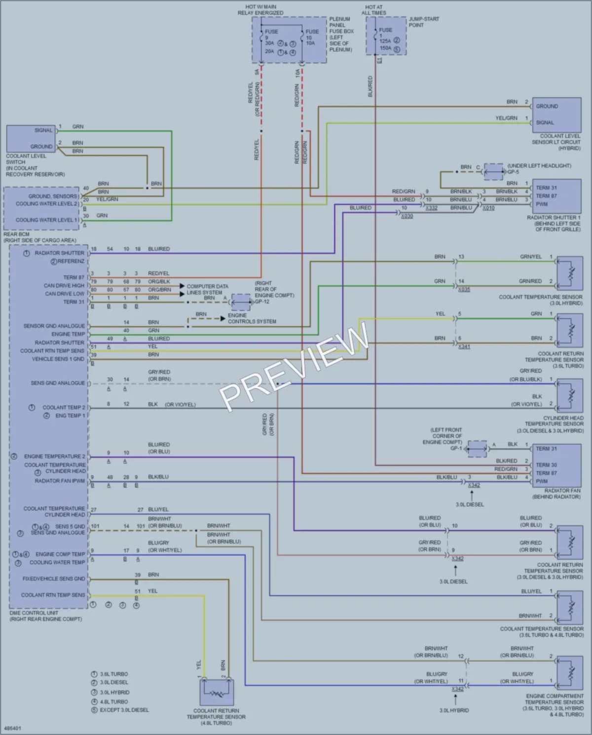 2015 Porsche Cayenne Cooling Fan wiring diagram preview