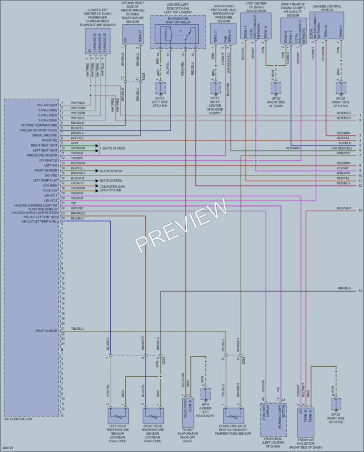 2015 Porsche CayenneHybrid Air Conditioning wiring diagram preview