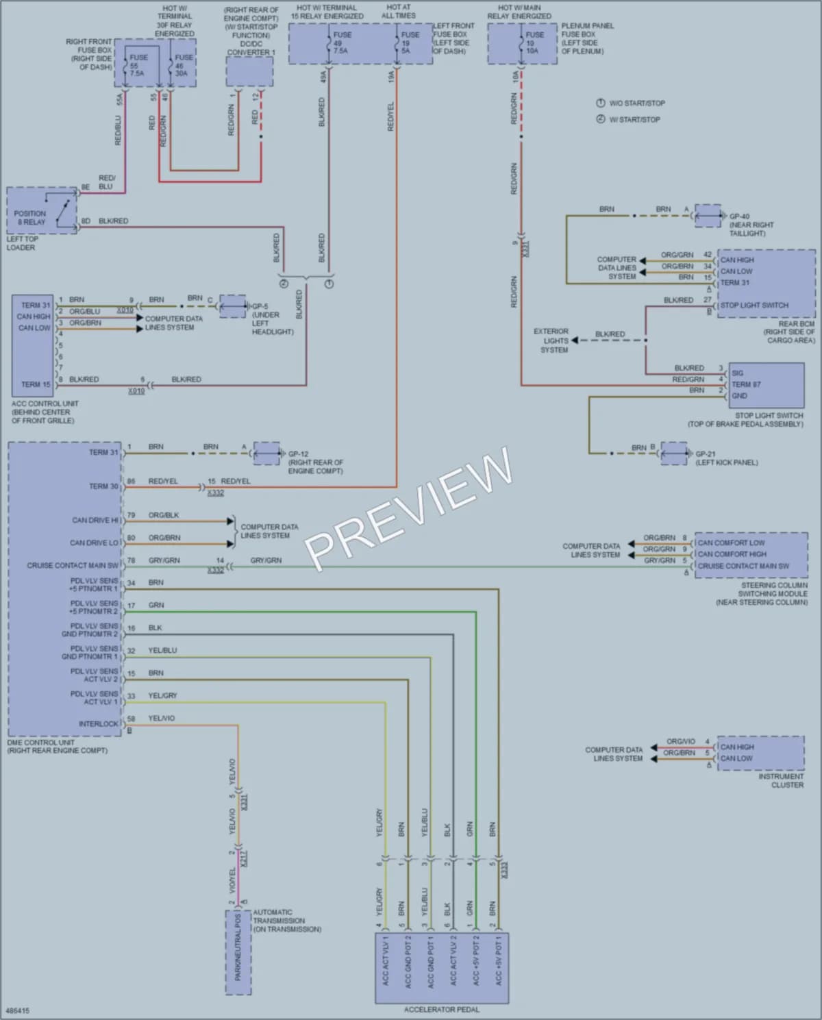 2015 Porsche CayenneHybrid Cruise Control wiring diagram preview