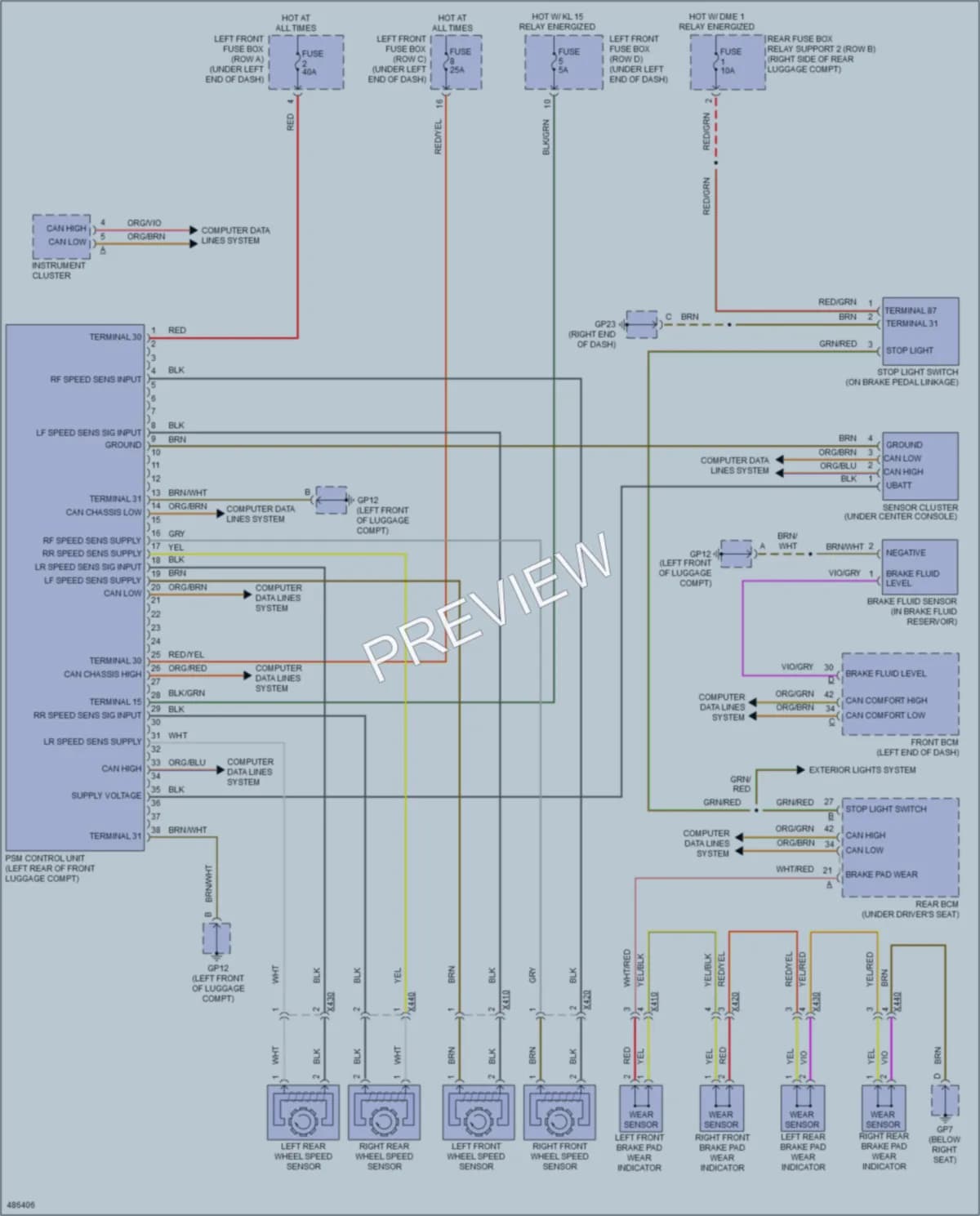 2015 Porsche Cayman Anti Lock Brakes wiring diagram preview