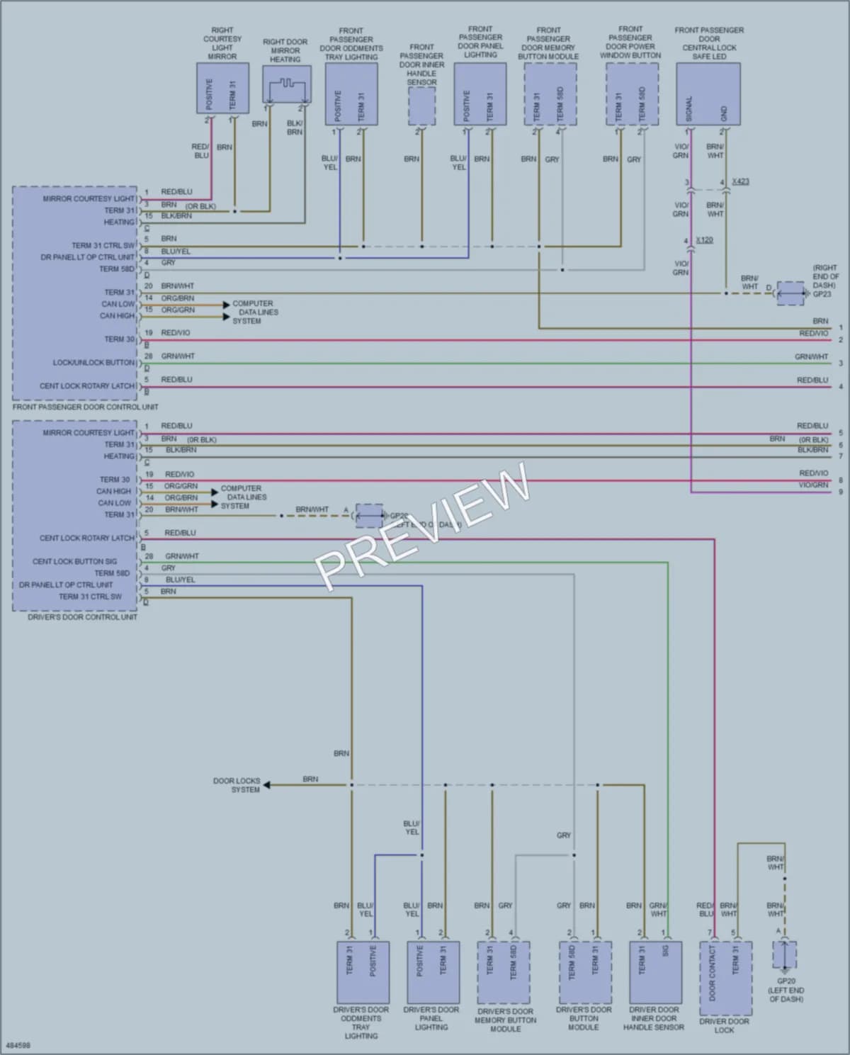 2015 Porsche Cayman Interior Lights wiring diagram preview