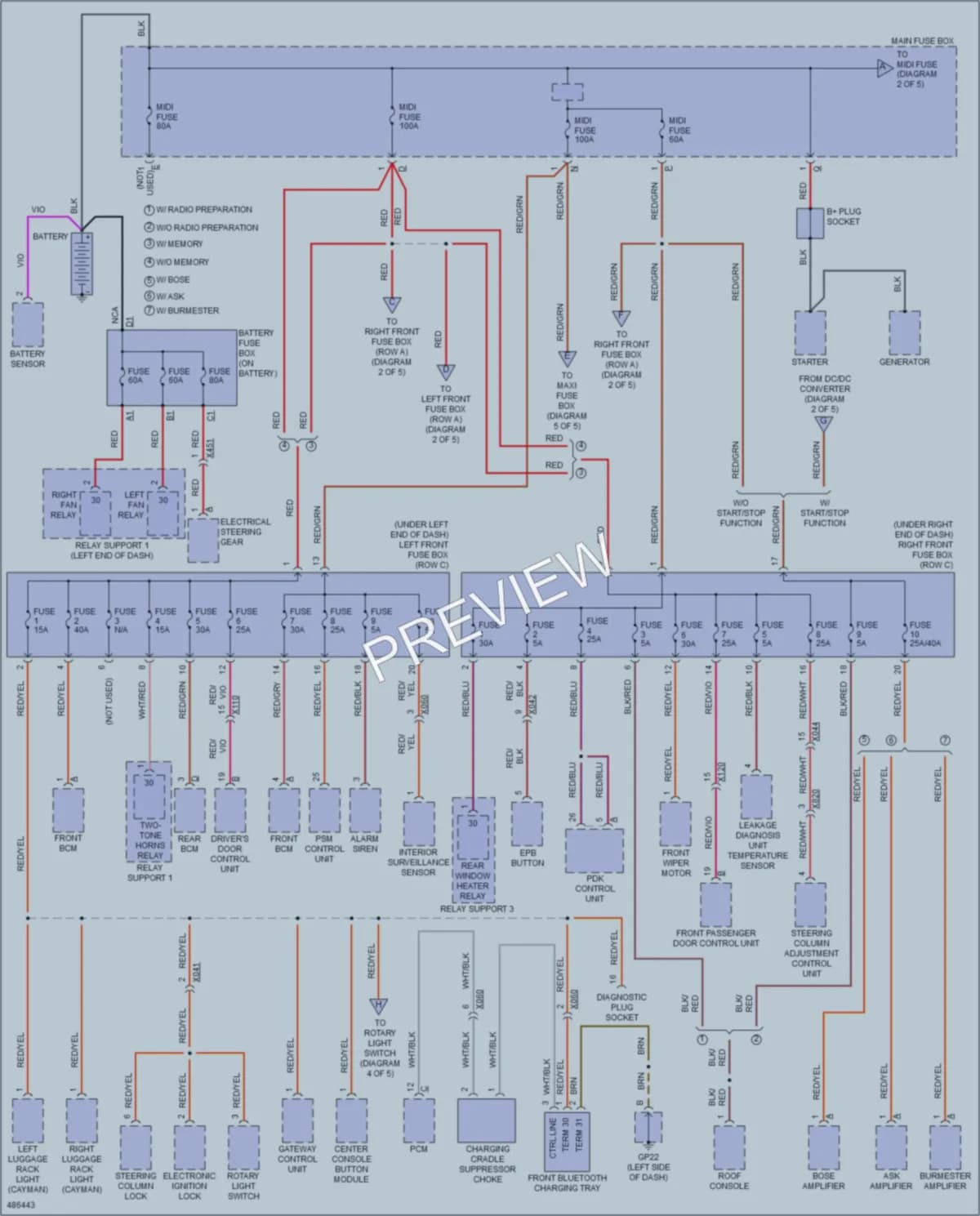 2015 Porsche Cayman Power Distribution wiring diagram preview