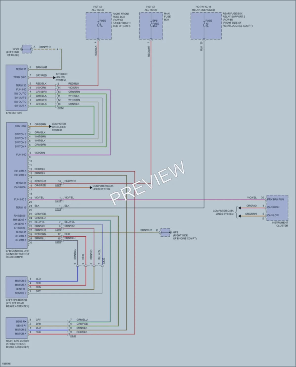 2015 Porsche Cayman Shift Interlock wiring diagram preview