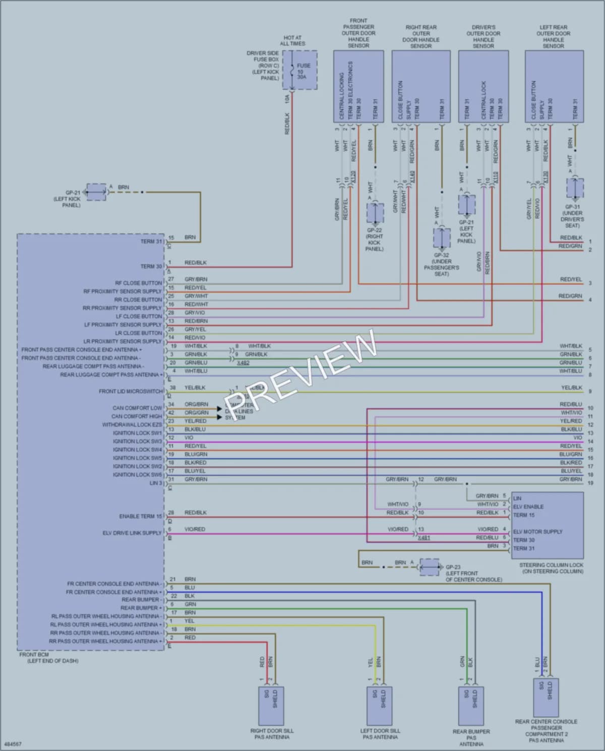 2015 Porsche Macan Anti Theft wiring diagram preview