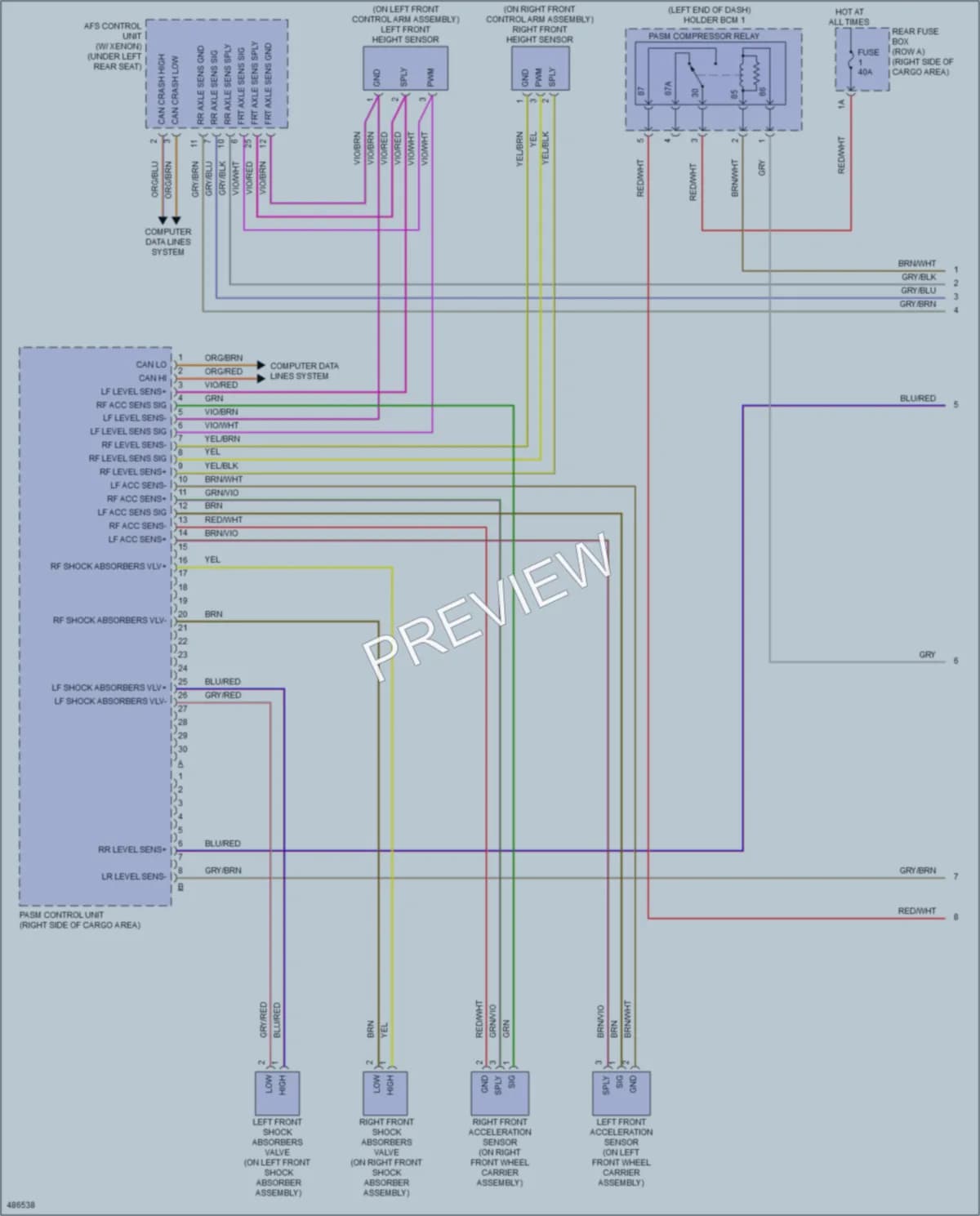 2015 Porsche Macan Electronic Suspension wiring diagram preview
