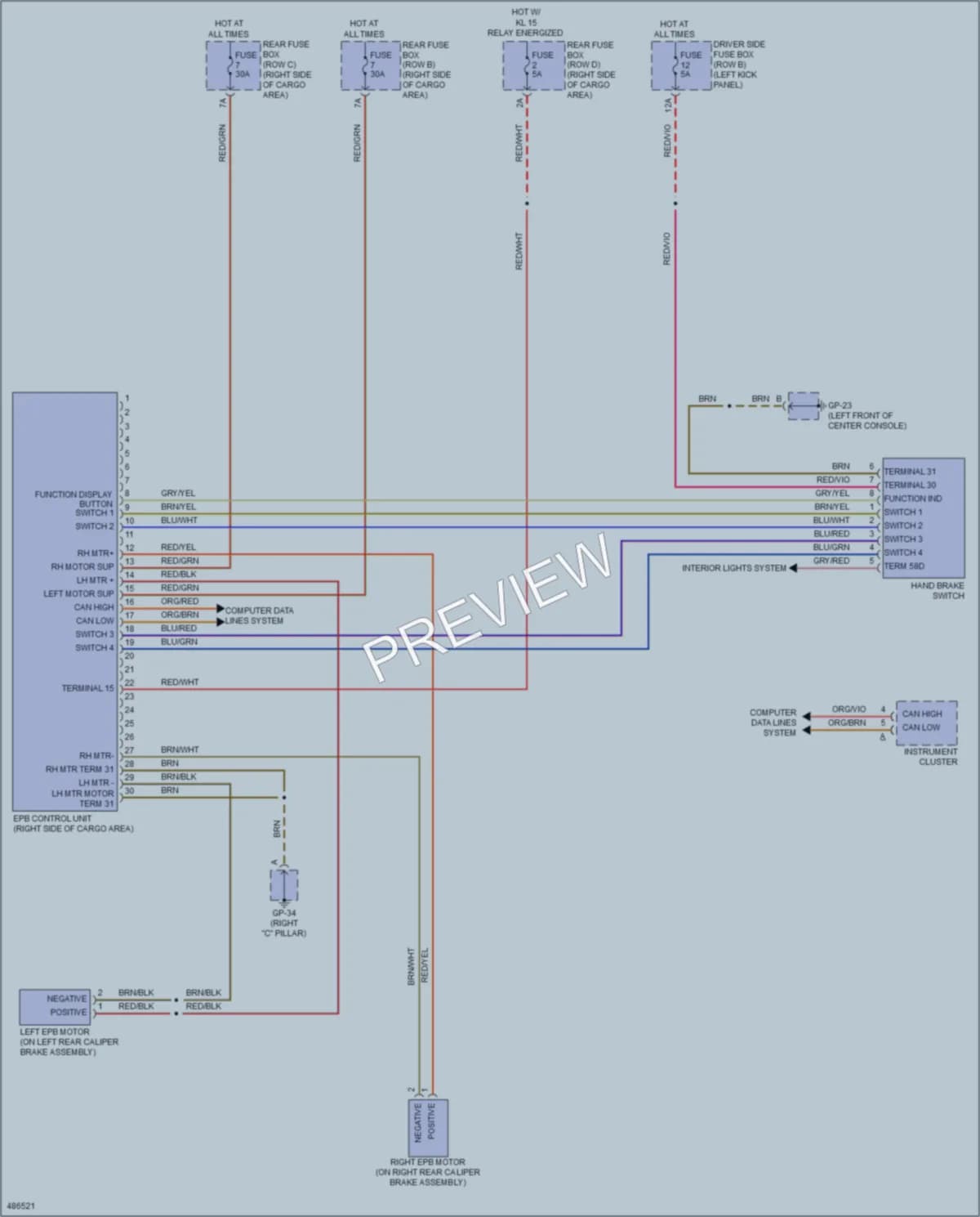 2015 Porsche Macan Shift Interlock wiring diagram preview