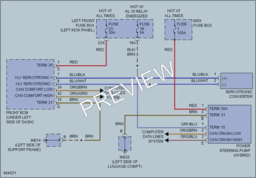 2015 Porsche Panamera Electronic Power Steering wiring diagram preview