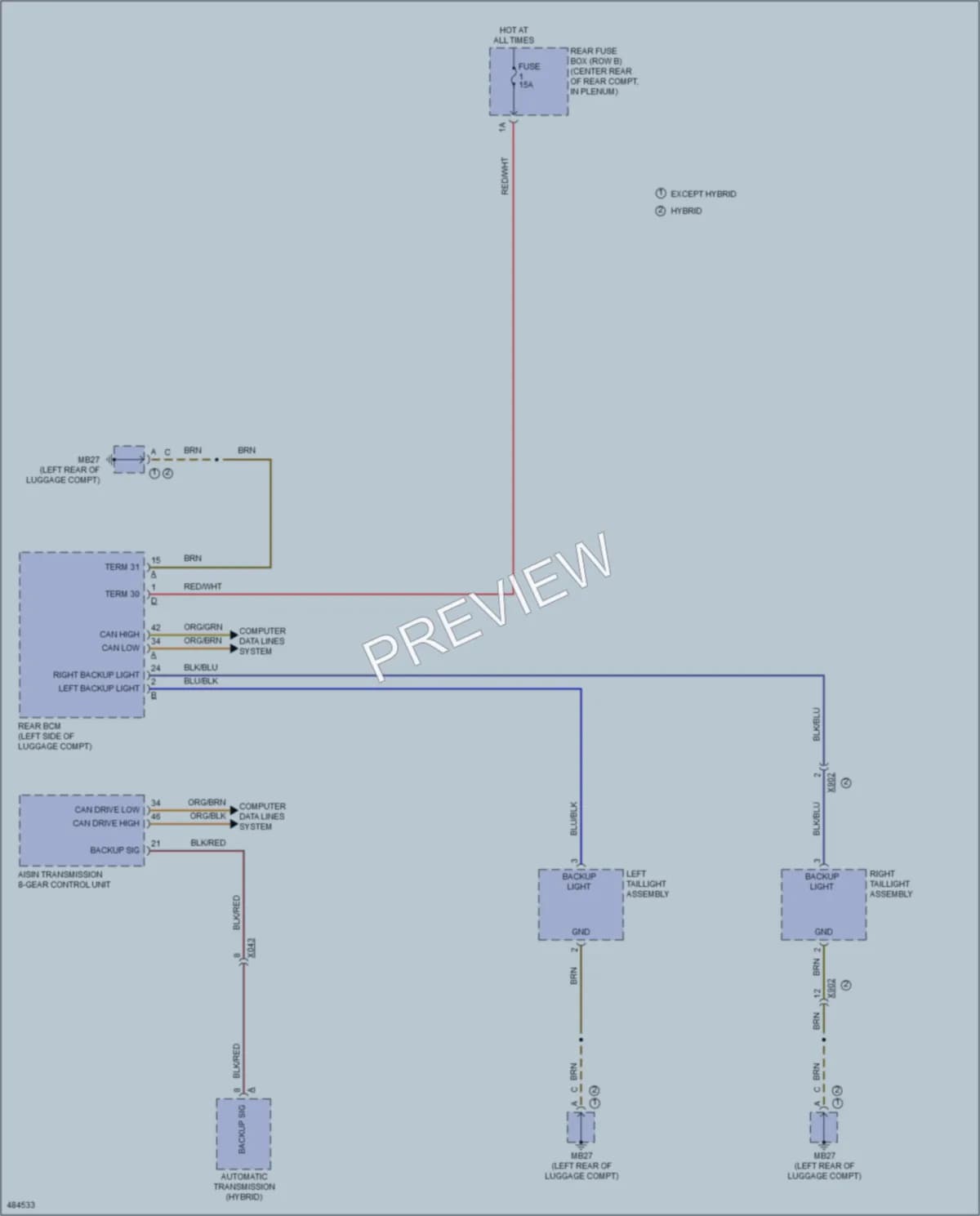 2015 Porsche Panamera Exterior Lights wiring diagram preview