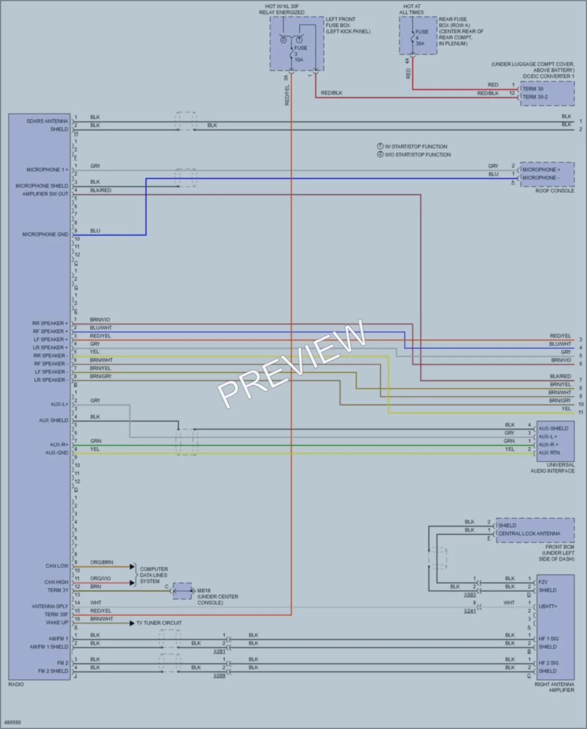 2015 Porsche Panamera Radio wiring diagram preview