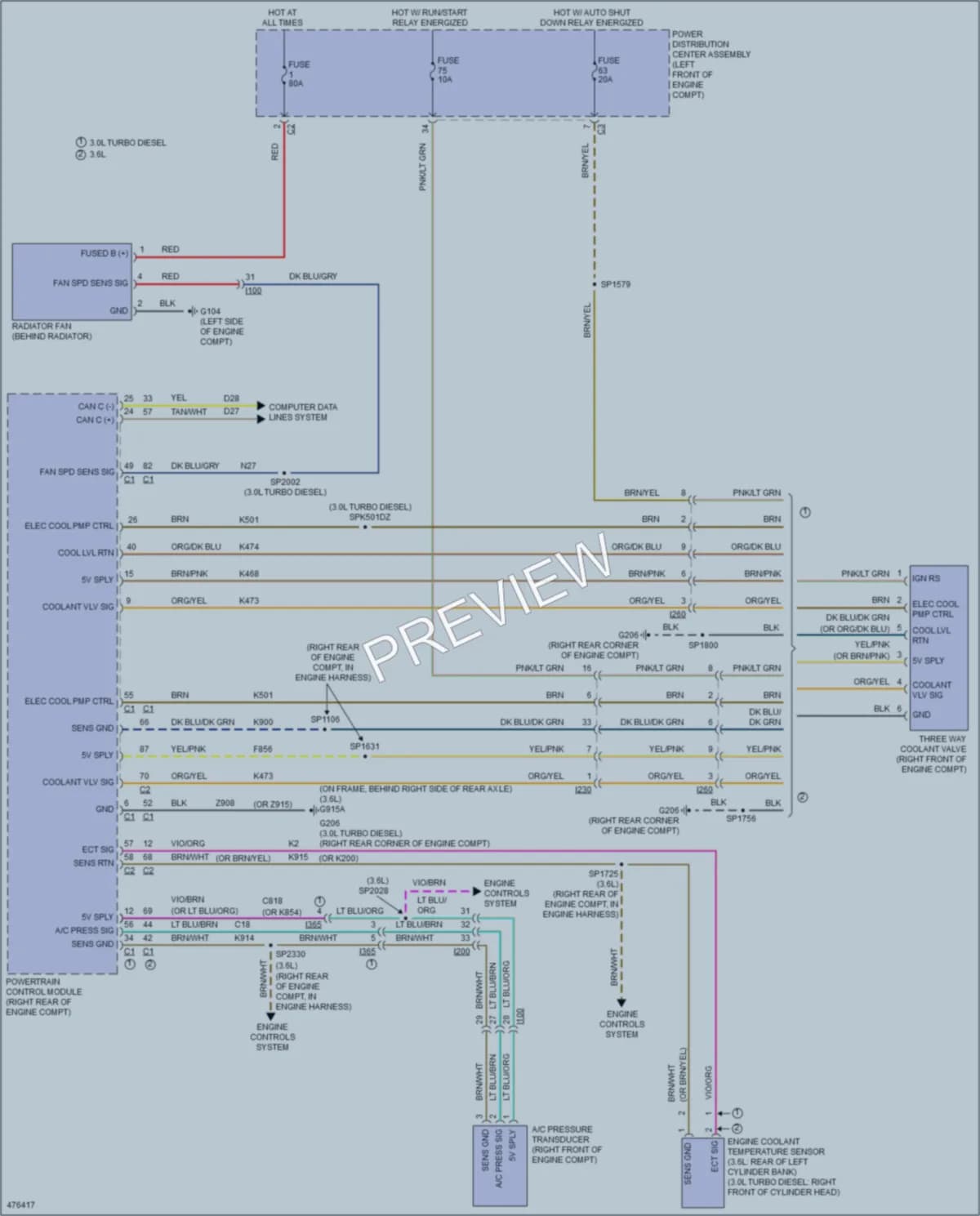 2015 Ram 1500Pickup Cooling Fan wiring diagram preview