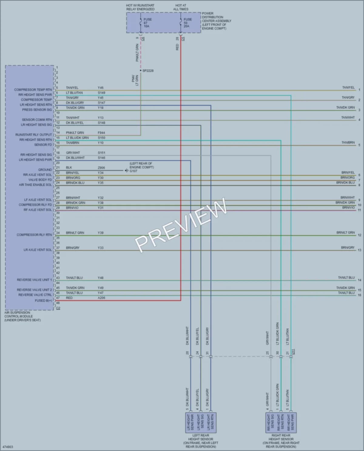 2015 Ram 1500Pickup Electronic Suspension wiring diagram preview