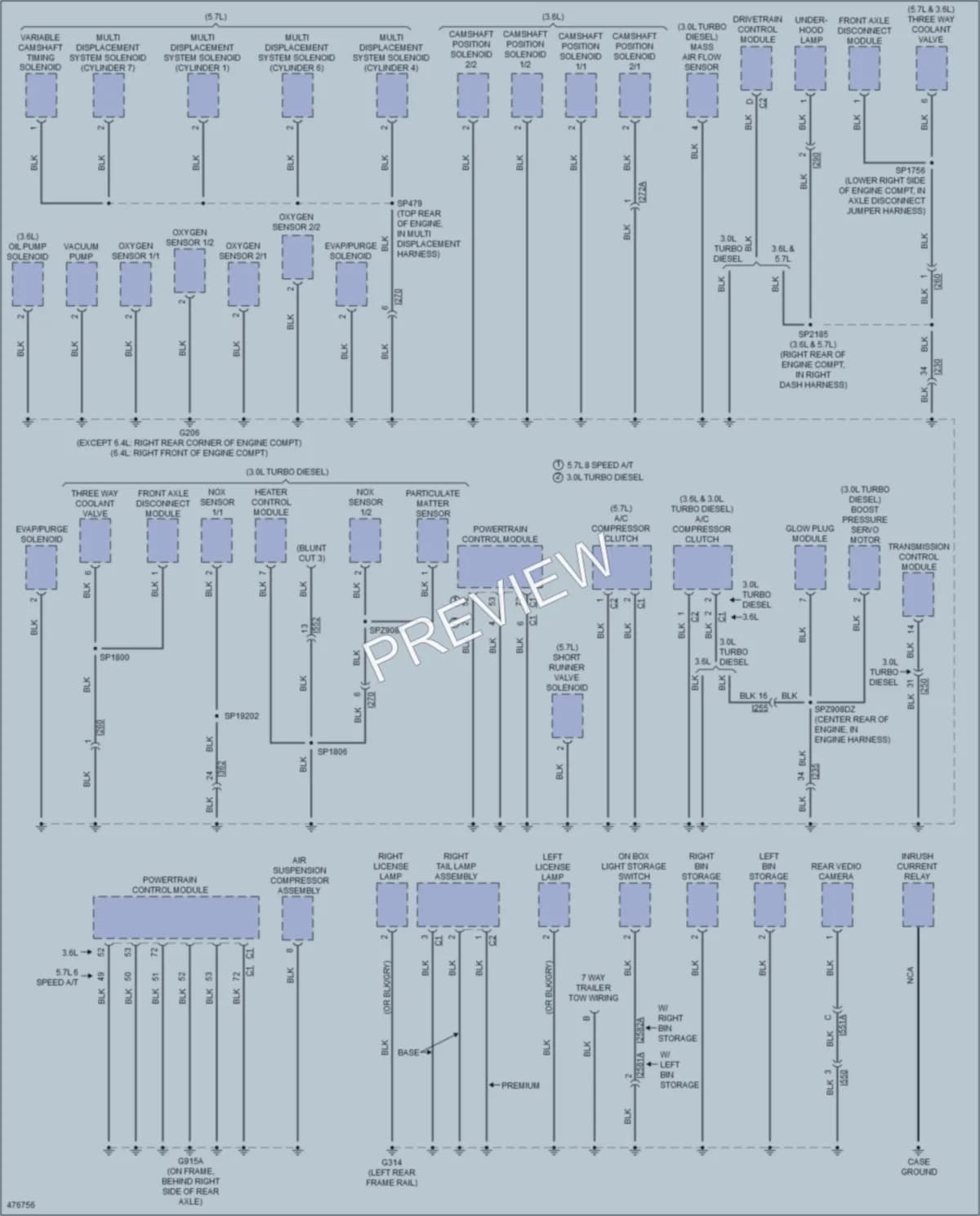 2015 Ram 1500Pickup Ground Distribution wiring diagram preview