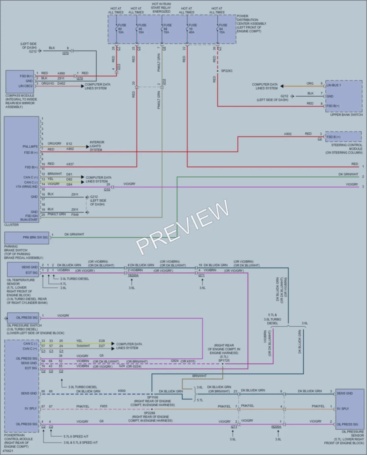 2015 Ram 1500Pickup Instrument Cluster wiring diagram preview