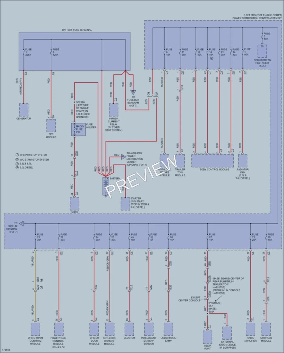 2015 Ram 1500Pickup Power Distribution wiring diagram preview