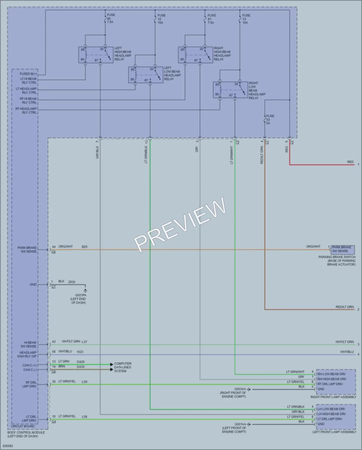 2015 Ram 1500ProMaster Headlights wiring diagram preview