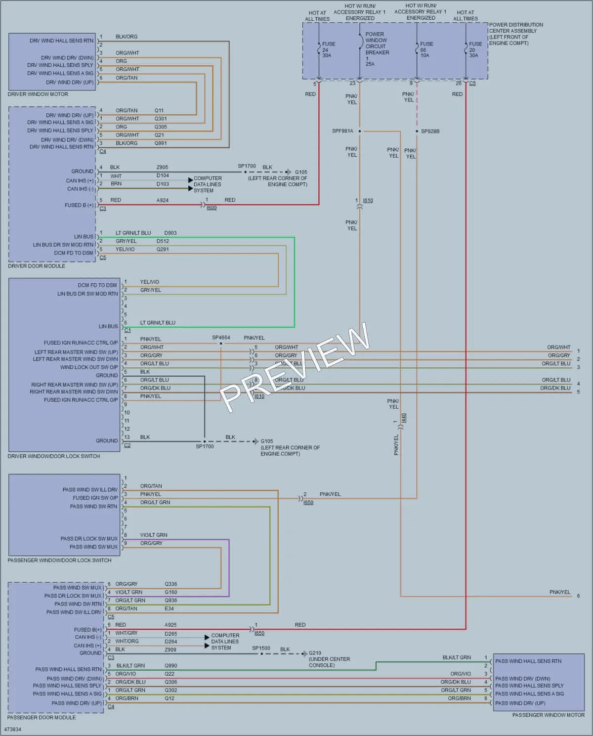 2015 Ram 2500Pickup Power Windows wiring diagram preview